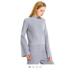 Bell sleeve mock neck sweater